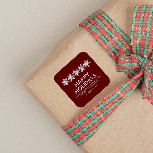 Adesivo Quadrado Natal moderno em flocos de neve (Criador carregado)