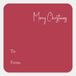 Adesivo Quadrado Natal moderno | Red To From Square Sticker