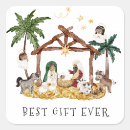 Adesivo Quadrado Natal Negra Africano Americano