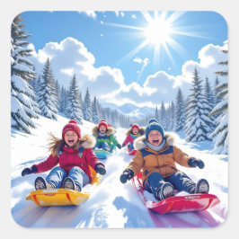 Adesivo Quadrado Natal para as crianças