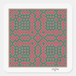 Adesivo Quadrado Natal Pensado, Hitomezashi inspirou Azulejo