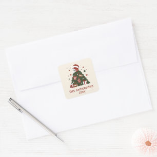 Adesivo Quadrado Natal Personalizado de Futebol Americano