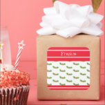 Adesivo Quadrado Natal Personalizado Holly & Berries<br><div class="desc">Estes doces sagrados e bagas são impressos de uma colagem projetada por Helen McCartney Designs.</div>