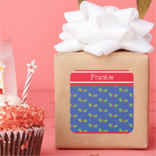 Adesivo Quadrado Natal Personalizado Holly & Berries