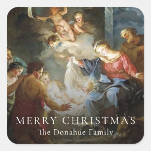 Adesivo Quadrado Natal Religioso Natividade Santa Sagrada Família 