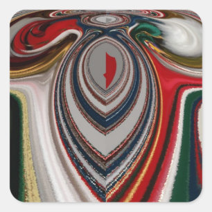 Adesivo Quadrado Natal - Retro Vintage Texture Abstrato Art Impress