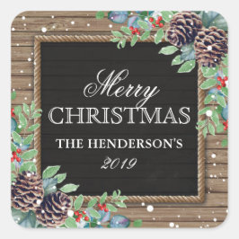 Adesivo Quadrado Natal Russo do País Inverno | Feriados felizes