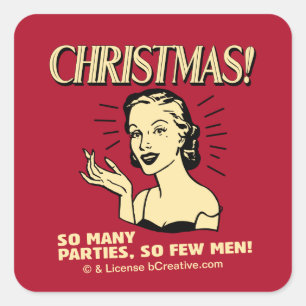 Adesivo Quadrado Natal: Tantas Festas, Tantos Homens