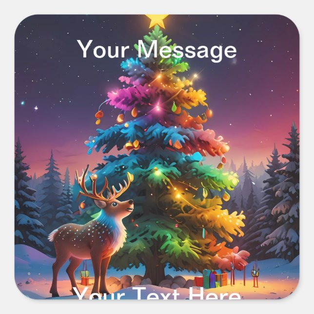 Adesivo Quadrado Natal Winter Wonderland Holiday Season (Frente)