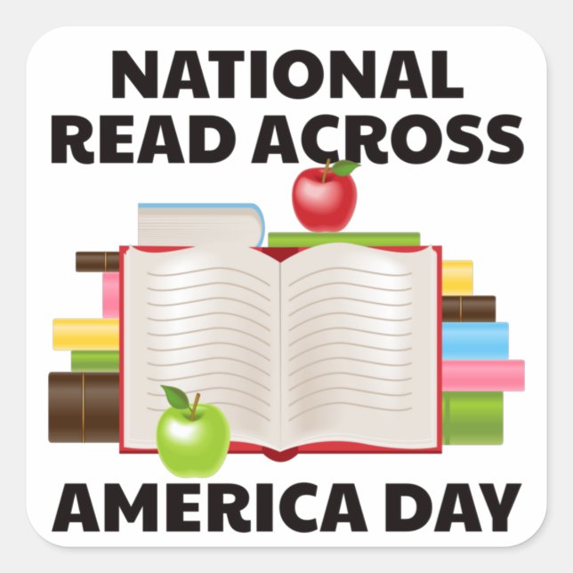 Adesivo Quadrado National Read Across America Day (Frente)
