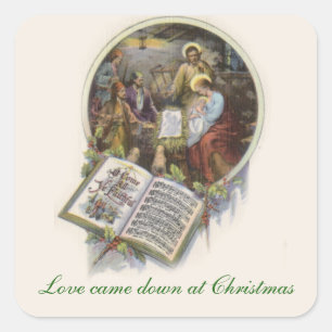 Adesivo Quadrado Natividade Abençoada Mãe Bebê Música Jesus