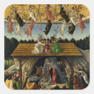 Adesivo Quadrado NATIVIDADE MÍSTICA por Sandro Botticelli ,Natal