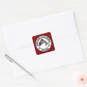 Adesivo Quadrado Nativo Americano Red Black Graphic Vetor Salmon Sq