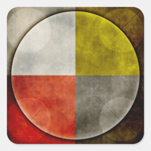 Adesivo Quadrado Nativo Americano Sagrado Hoop