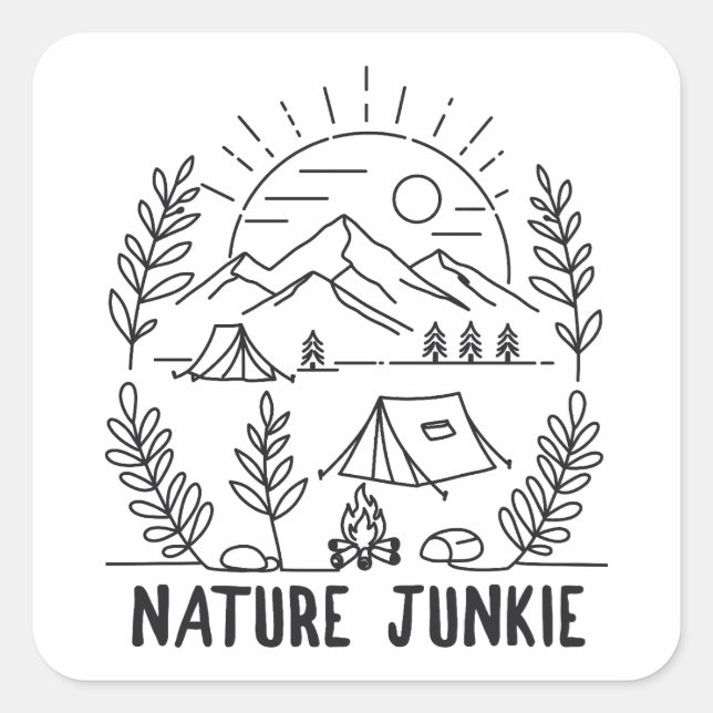Adesivo Quadrado Nature Junkie (Frente)