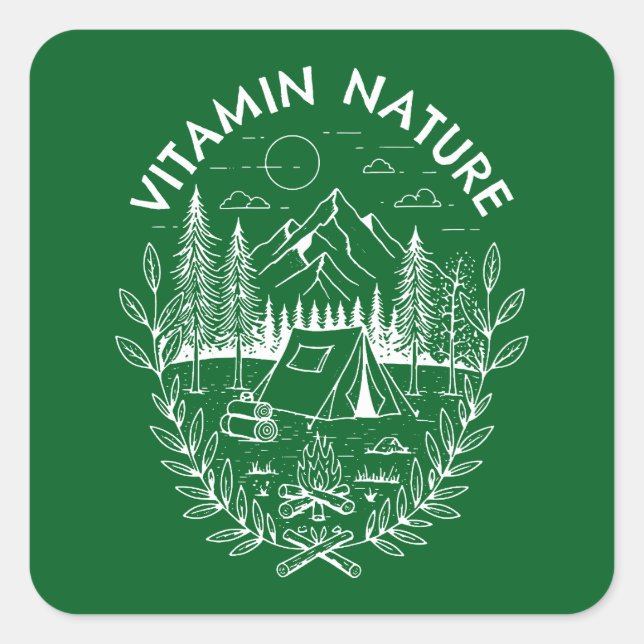 Adesivo Quadrado Natureza da vitamina (Frente)