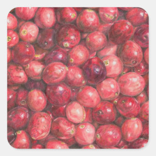 Adesivo Quadrado Natureza-morta de Cranberries
