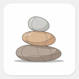 Adesivo Quadrado Natureza Zen Minimal Equilibrada
