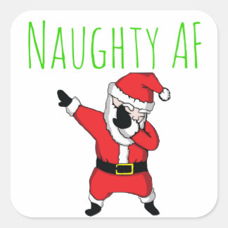 Adesivo Quadrado Naughn AF Dabbing Santa Claus Feliz Natal