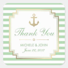 Adesivo Quadrado Náutica, Branco, Obrigado A Vinhetas.