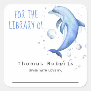 Adesivo Quadrado Náutico de Aquarela - placa de chá de fraldas