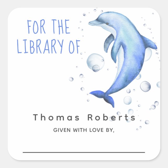 Adesivo Quadrado Náutico de Aquarela - placa de chá de fraldas (Frente)