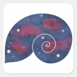Adesivo Quadrado Nautilus Shell Starscape Sticker