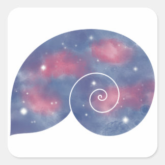 Adesivo Quadrado Nautilus Shell Starscape Sticker
