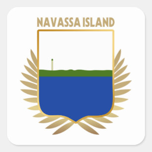 Adesivo Quadrado Navassa Island Flag Shield