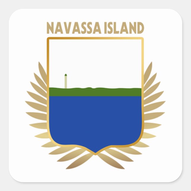 Adesivo Quadrado Navassa Island Flag Shield (Frente)