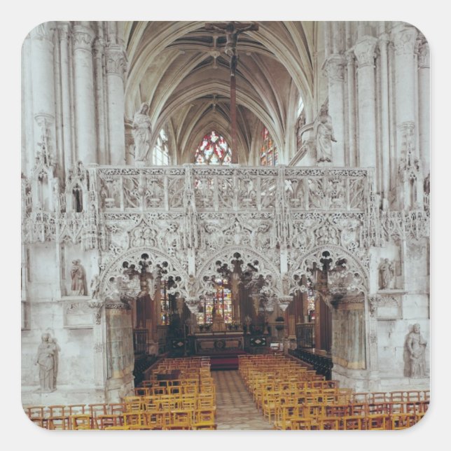 Adesivo Quadrado Nave e interior de Eglise (Frente)