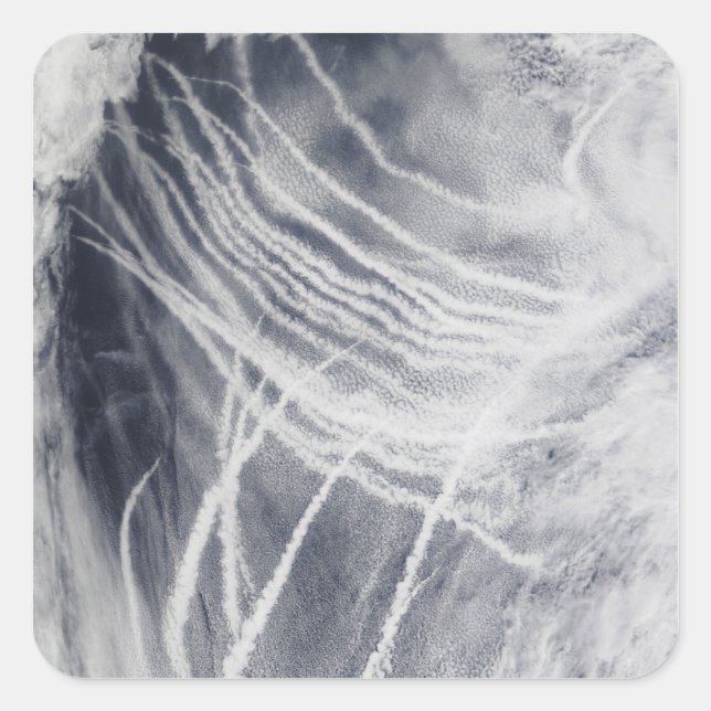 Adesivo Quadrado Navio atravessa o oceano Pacífico norte (Frente)