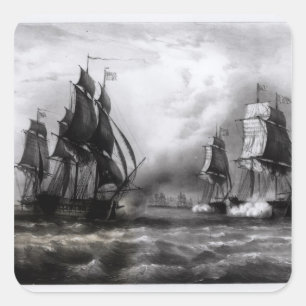 Adesivo Quadrado Navio da "guarda florestal" de John Paul Jones,