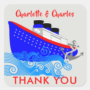 Adesivo Quadrado Navio de cruzeiro personalizado náutico