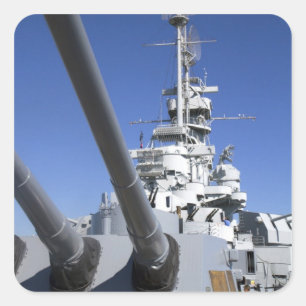 Adesivo Quadrado Navio de guerra USS Alabama no Memorial do Navio d