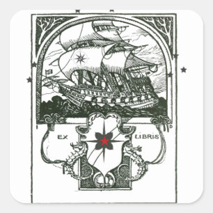 Adesivo Quadrado Navio de navigação velho