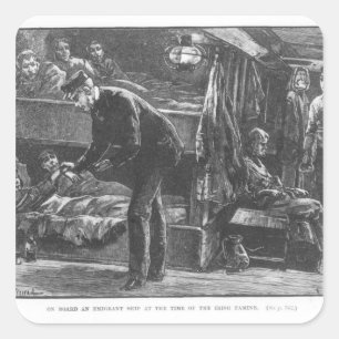 Adesivo Quadrado Navio Emigrante na época da Fome Irlandesa