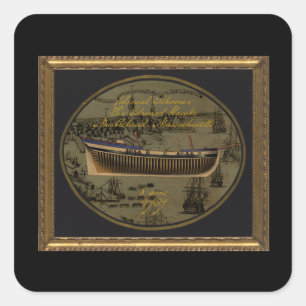 Adesivo Quadrado Navio Escoluna Colonial Americano Sir Edward Hawke