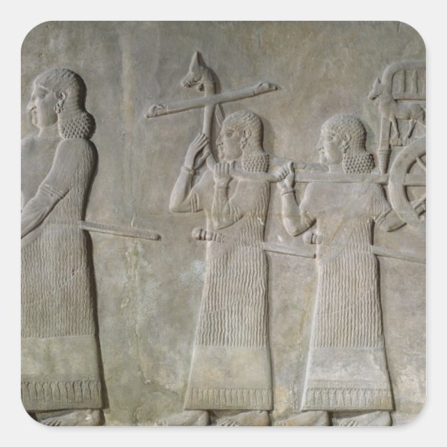 Adesivo Quadrado Navios bebendos e carruagens reais (Frente)