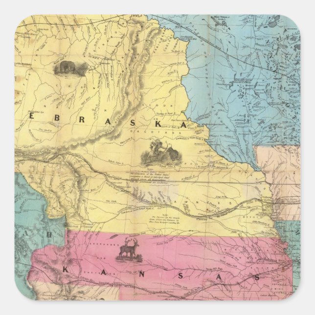 Adesivo Quadrado Nebraska e Kansas 3 (Frente)