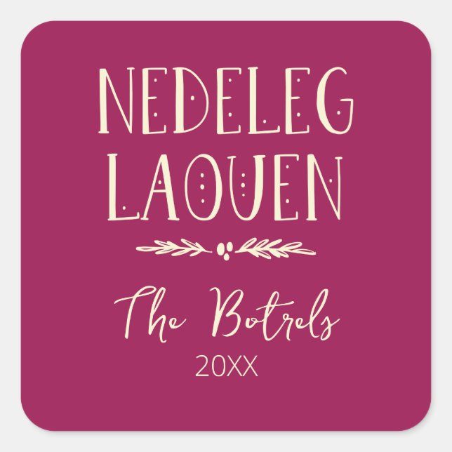 Adesivo Quadrado NedLaouen - Feliz Natal Em Breton (Frente)