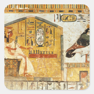 Adesivo Quadrado Nefertari jogando senet