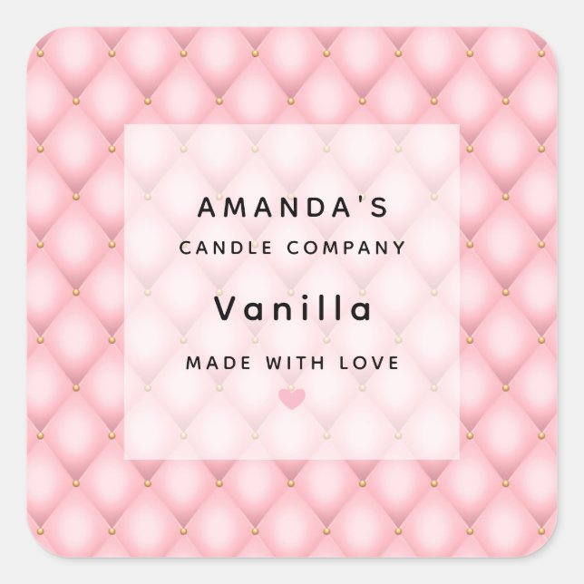 Adesivo Quadrado Negócio de velas de padrão de diamante com colante (Frente)