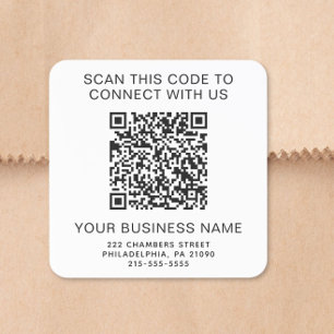 Adesivo Quadrado Negócios com Código QR