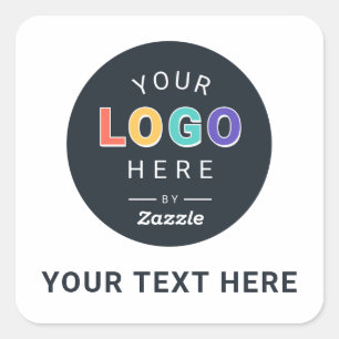 Adesivo Quadrado Negócios com Logotipo Personalizado