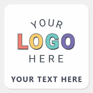 Adesivo Quadrado Negócios com Logotipo Personalizado