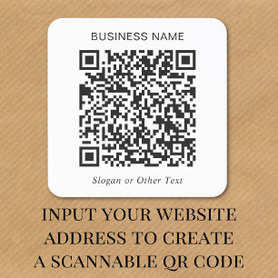 Adesivo Quadrado Negócios de Código QR Personalizado
