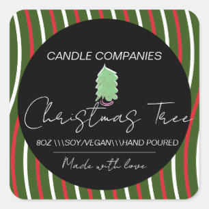 Adesivo Quadrado Negócios de Fabricante de Velas de Árvore de Natal
