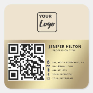Adesivo Quadrado Negócios de logotipos de mídia social com código d