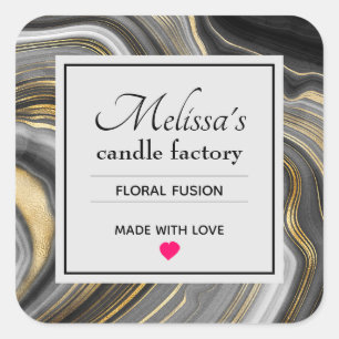 Adesivo Quadrado Negócios modernos da vela de pedra preciosa de